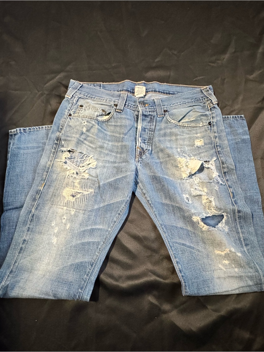 Men's True Religion Distressed Light Blue Denim Jeans